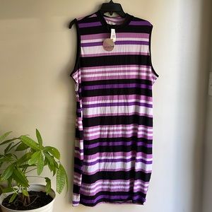 NWT Sleeveless Plus Size Striped Dress Size 2/3X Stretchy!